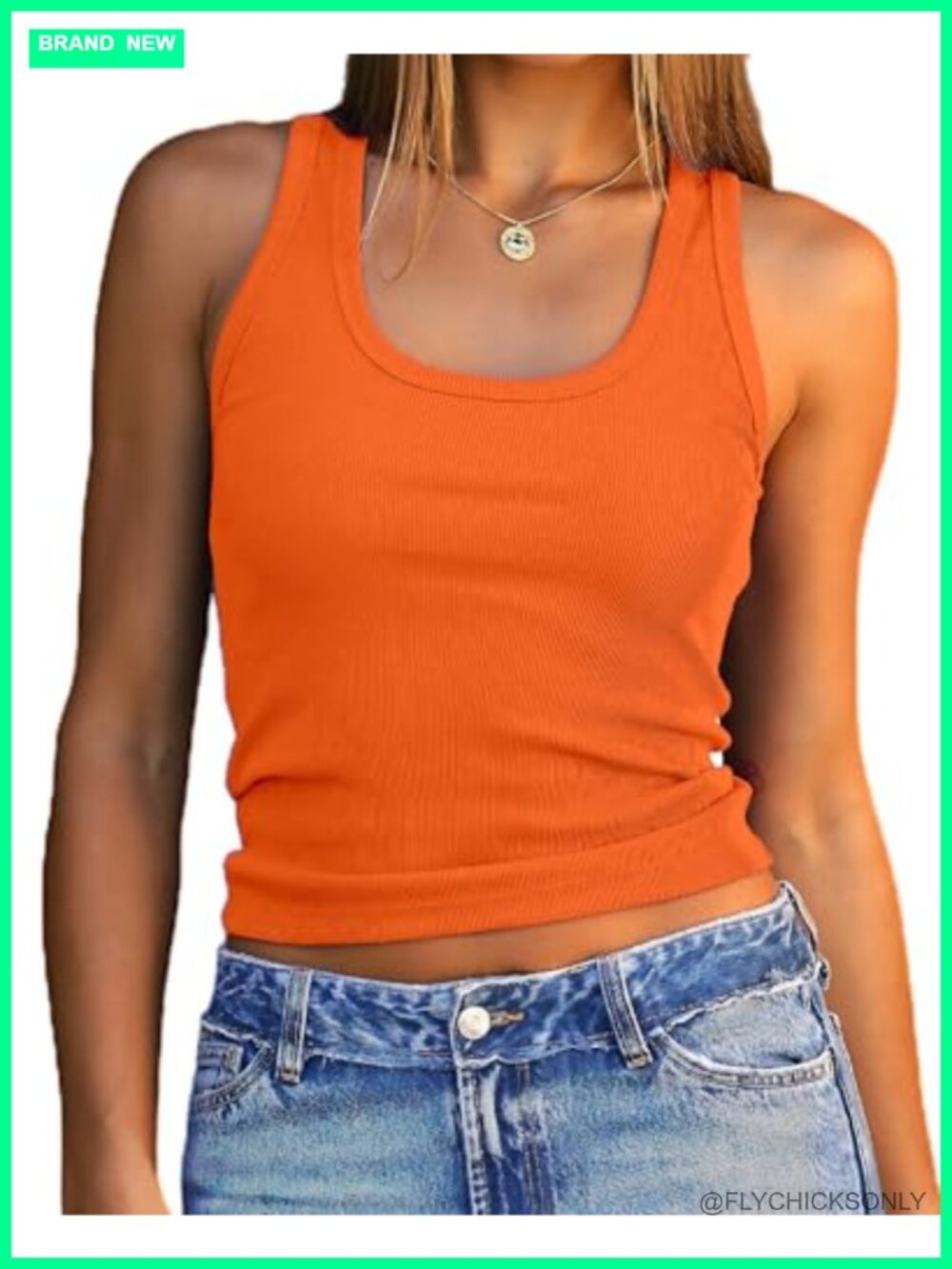 Womens Sleeveless Scoop Neck Slim Fit Crop Tank Top Summer Basic